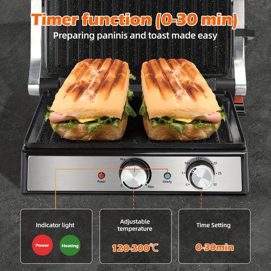 🥪 Grill Panini Pro 1700W – Appareil à panini et grill multifonction