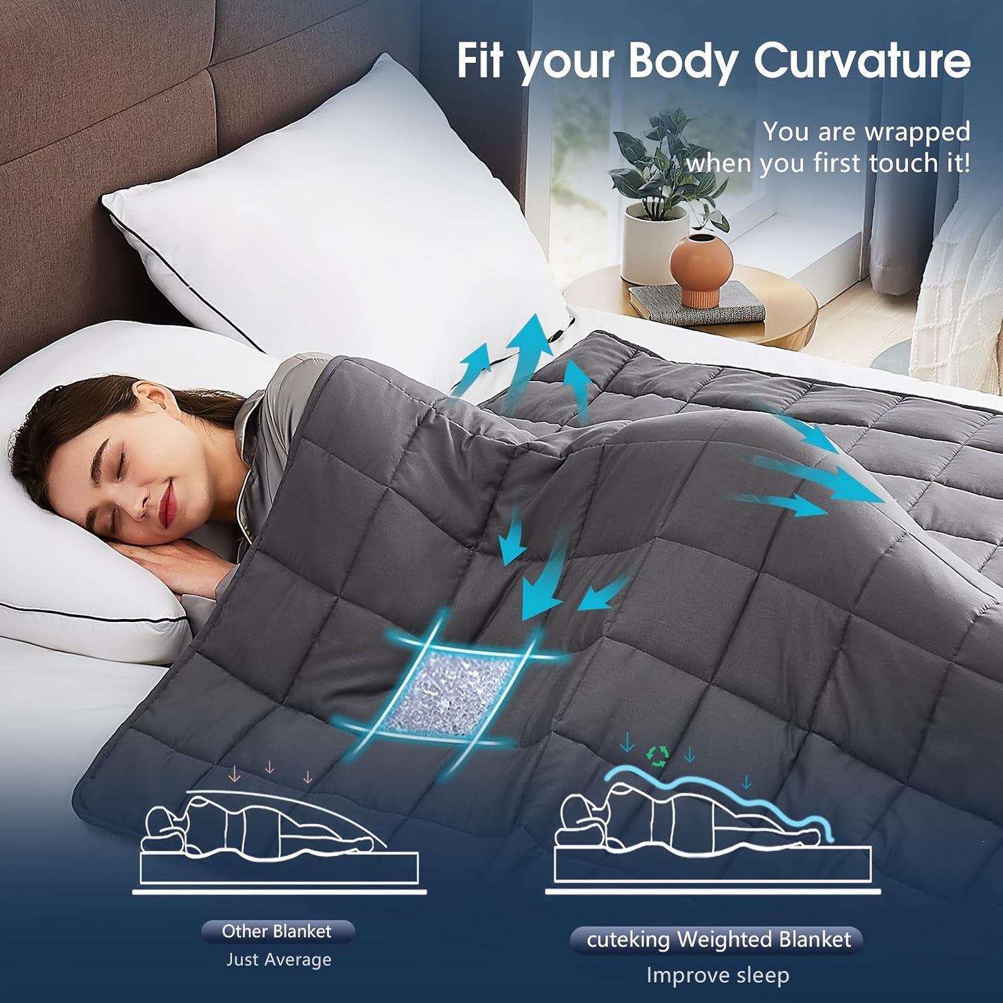 🛌 ZenWeighted – Couverture Pondérée Anti-Stress pour Sommeil Réparateur