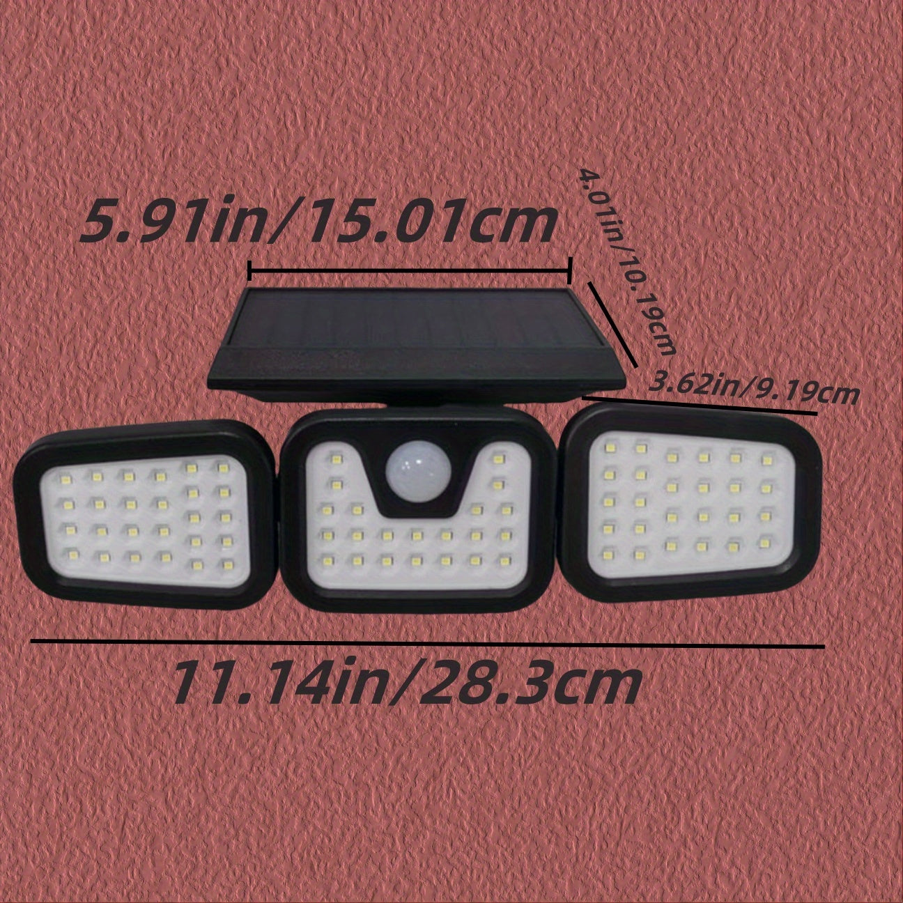 ☀️ SunGuard 3X – Lampe solaire à 3 têtes orientables avec détecteur de mouvement